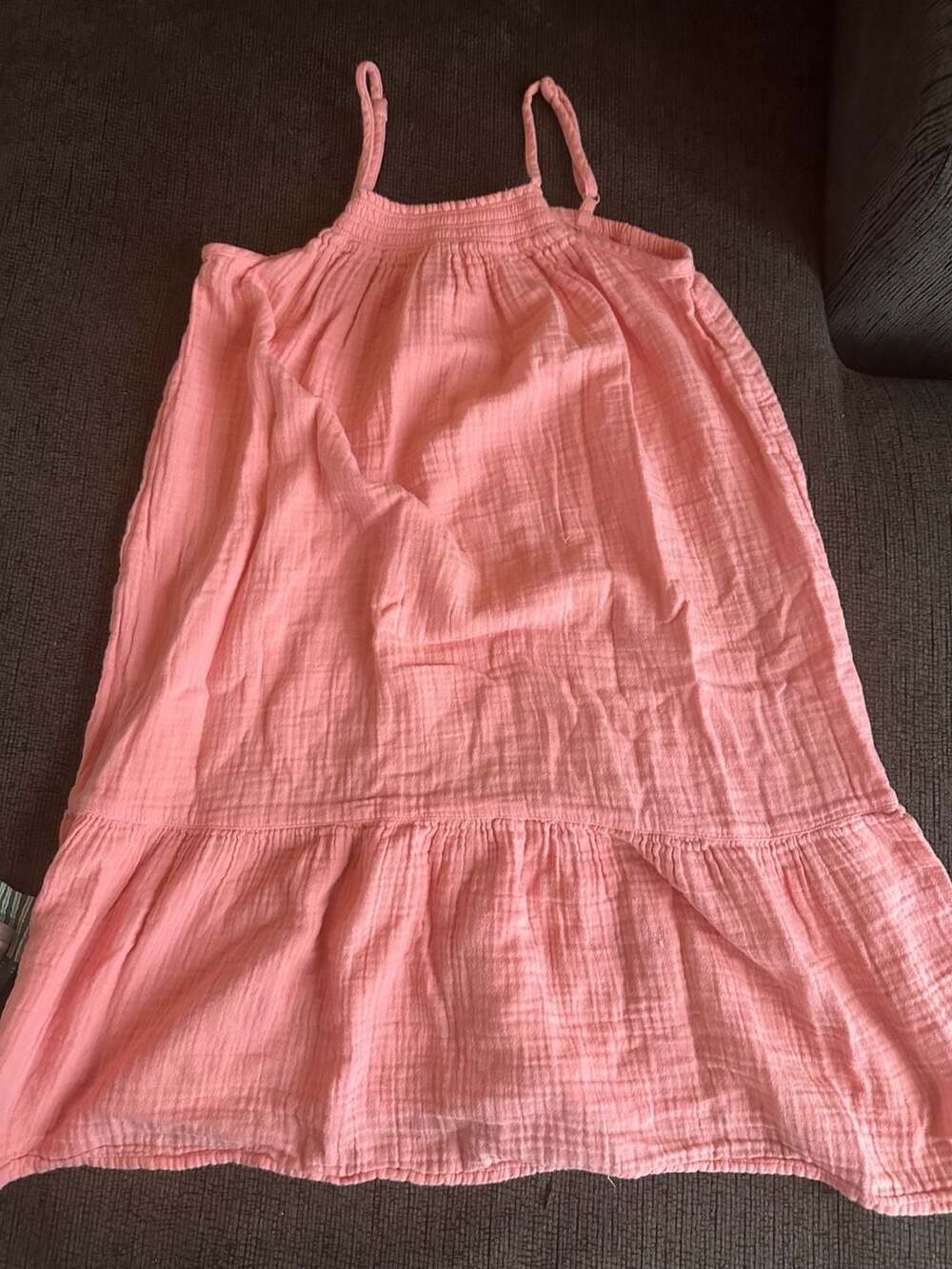 Old Navy Girls Sleeveless Tiered Dress Size XL (14-16) Pink Gauze